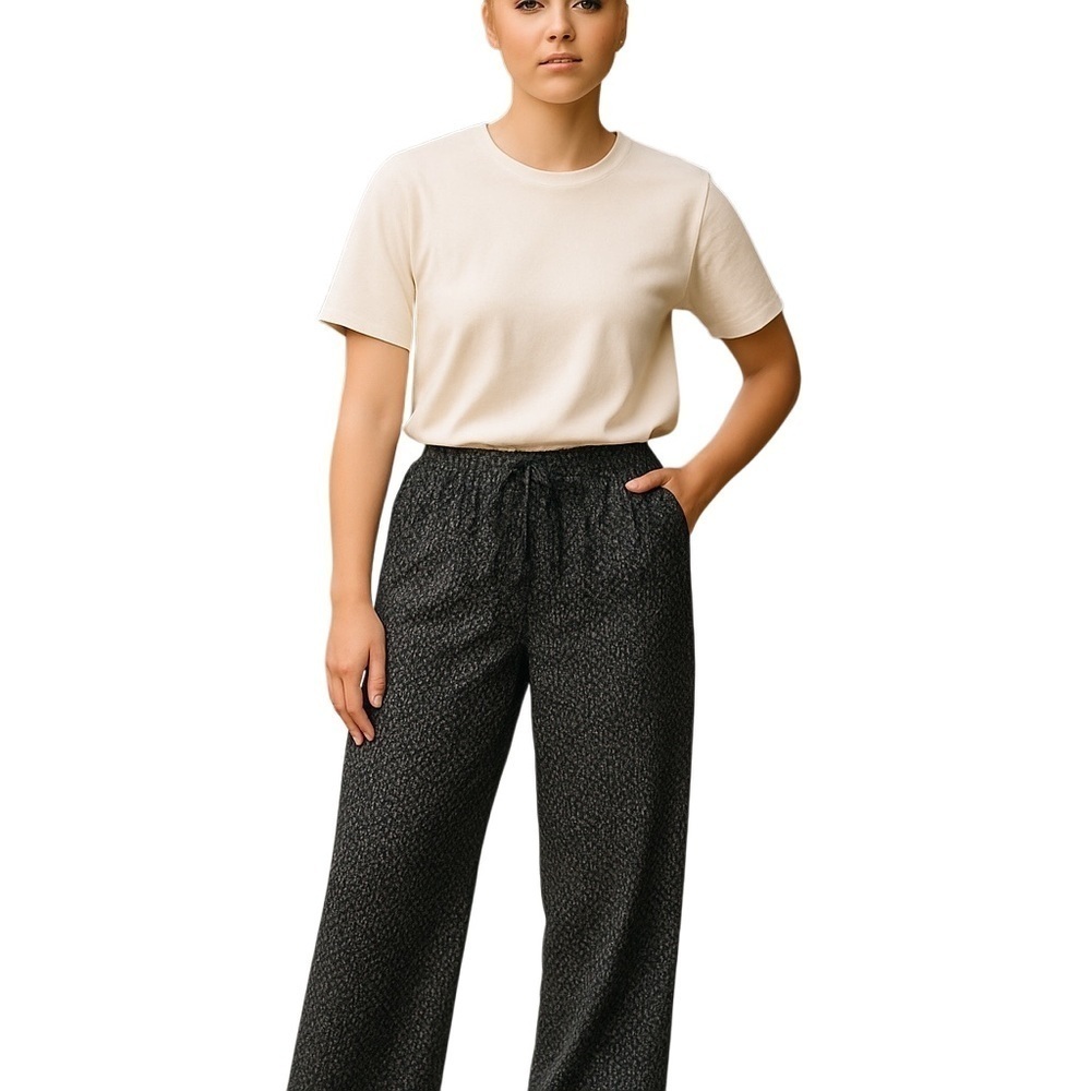 Tommy Hilfiger navy blue and white relaxed wide leg trousers size 6